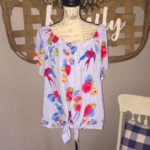 Miss Lili size 2X topical blouse